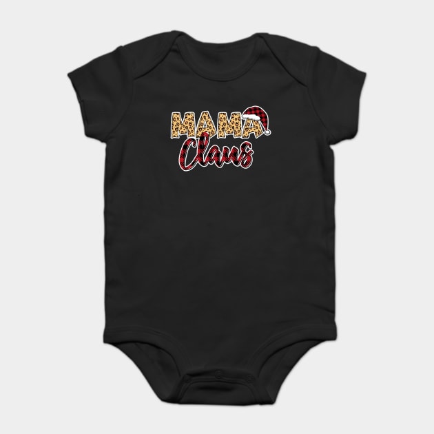 Mama Claus Red Plaid Santa Hat & Leopard Pattern Baby Bodysuit by creative